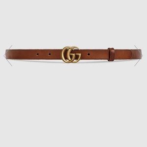 Authentic Gucci Double G belt brown leather 85